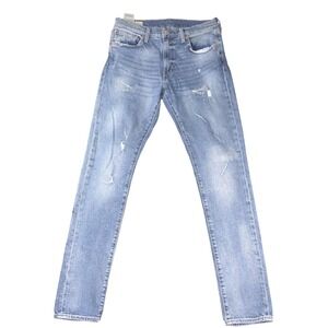 Levi's 28833-0795 Jeans Mens 33x34 Blue Distressed Slim Fit Denim W33 L34